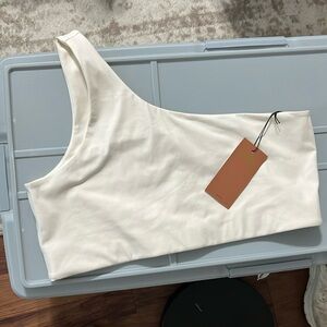 Girlfriend collective one shoulder sports bra 4x
